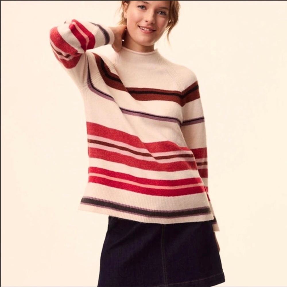 loft striped bell sleeve sweater